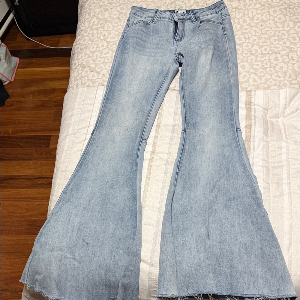Stylish Light Blue Wide Leg Jeans